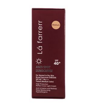 Lafarrerr anti spot tinted sunscreen cream for dry skin