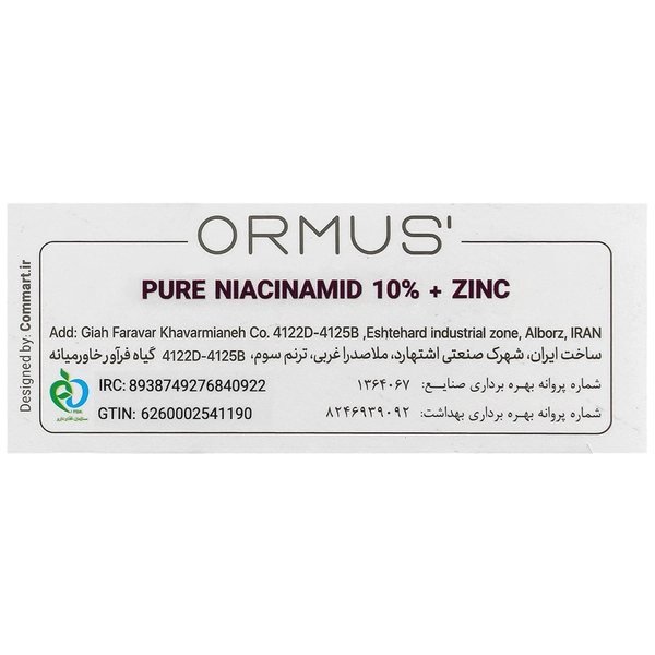 Ormus  Niacinamid 10 And Zinc Serum